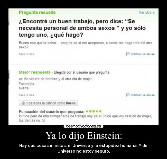 Ya lo dijo Einstein: - 