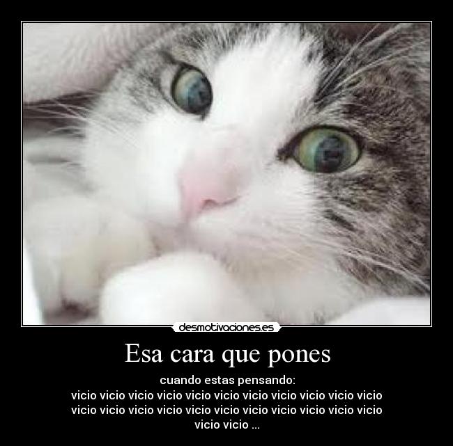 Esa cara que pones - cuando estas pensando:
vicio vicio vicio vicio vicio vicio vicio vicio vicio vicio vicio
vicio vicio vicio vicio vicio vicio vicio vicio vicio vicio vicio
vicio vicio ...