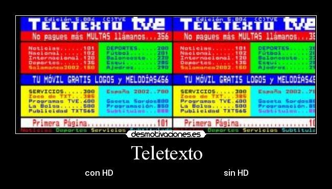 Teletexto - con HD sin HD
