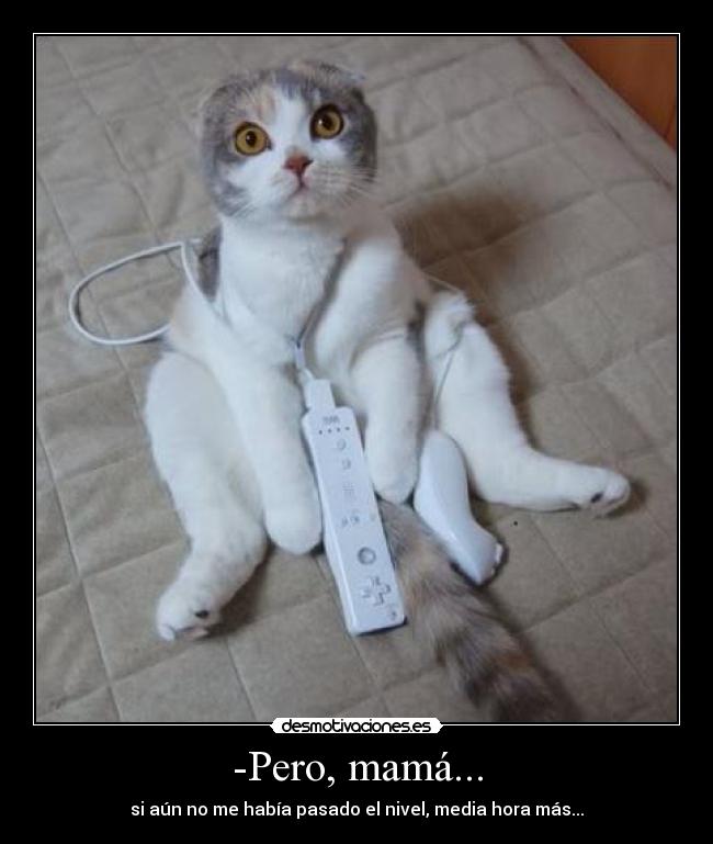 -Pero, mamá... - si aún no me había pasado el nivel, media hora más...