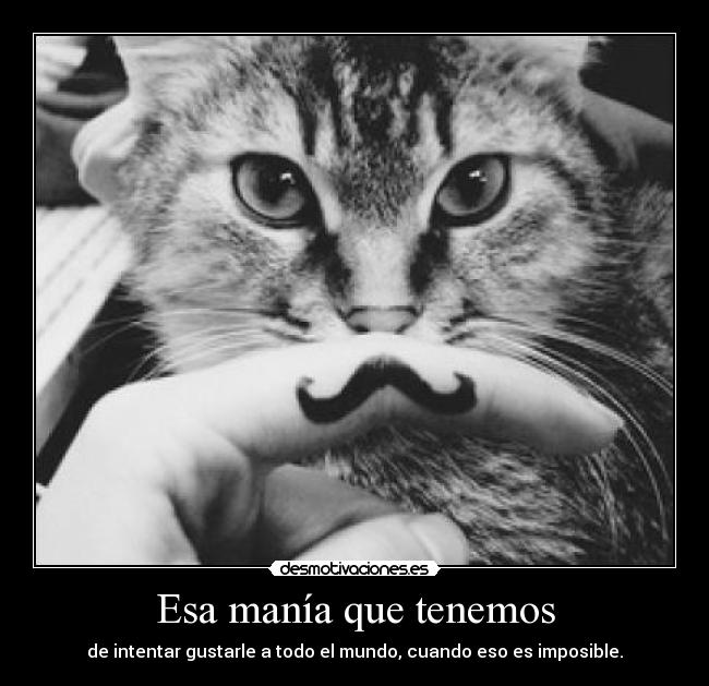 Esa manía que tenemos - de intentar gustarle a todo el mundo, cuando eso es imposible.