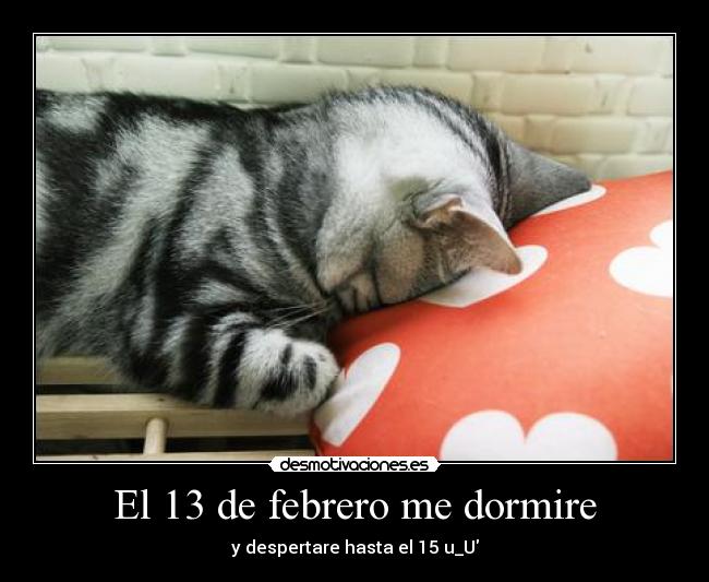 El 13 de febrero me dormire -