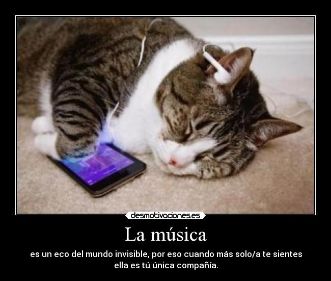 La música - es un eco del mundo invisible, por eso cuando más solo/a te sientes
ella es tú única compañía.