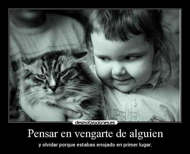Pensar en vengarte de alguien - y olvidar porque estabas enojado en primer lugar.
