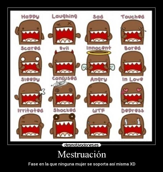 Mestruación - Fase en la que ninguna mujer se soporta así misma XD