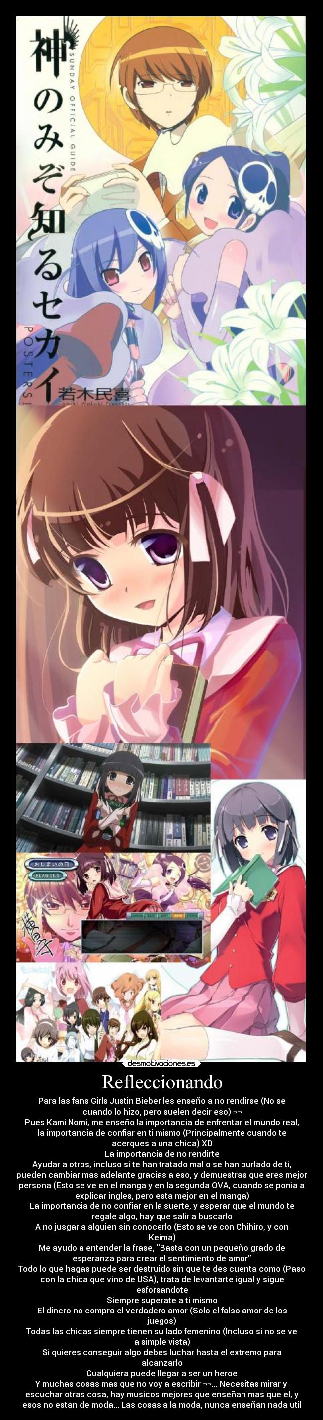 carteles refleccionando kami nomi justin bieber desmotivaciones