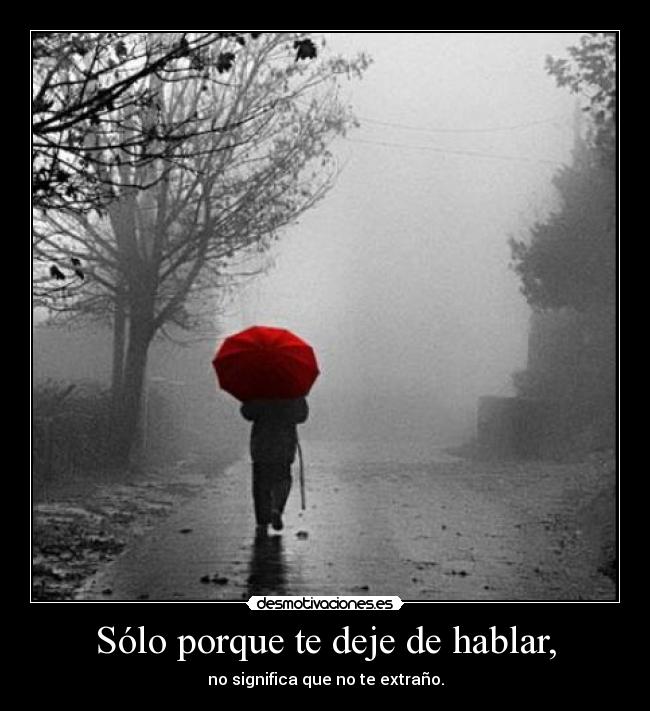Sólo porque te deje de hablar, -