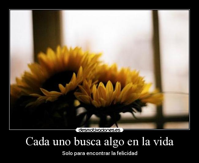 Cada uno busca algo en la vida -