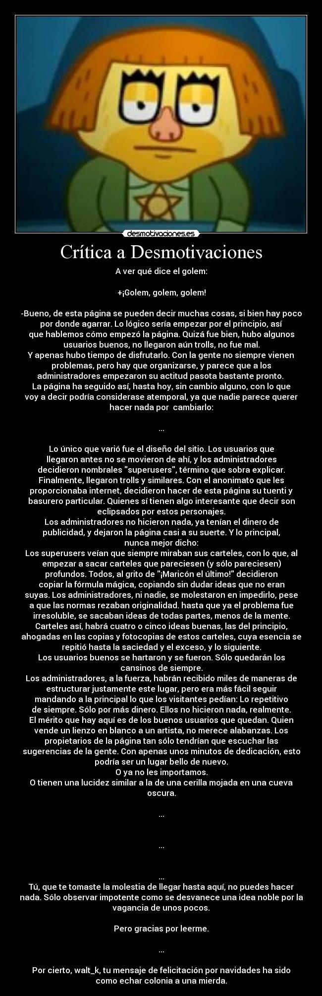 Crítica a Desmotivaciones - 