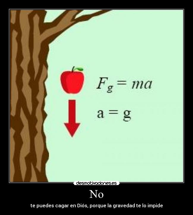 No - te puedes cagar en Diós, porque la gravedad te lo impide