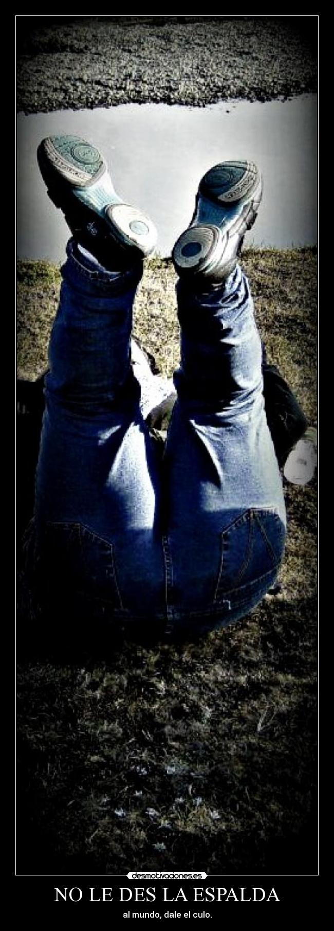 NO LE DES LA ESPALDA - al mundo, dale el culo.