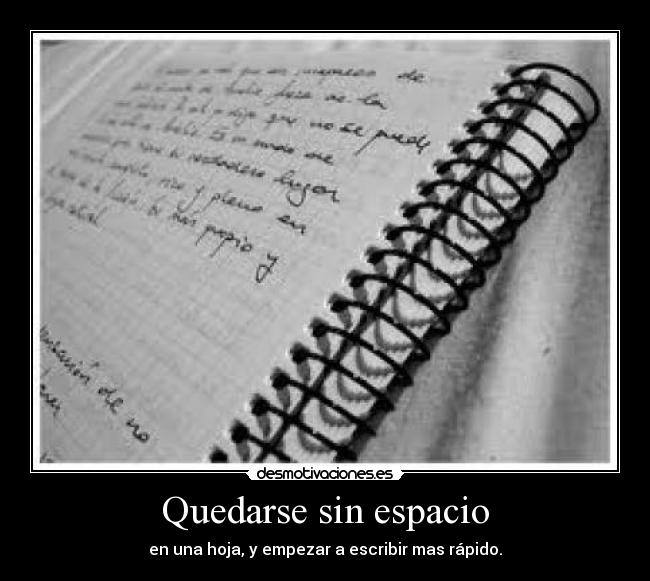 Quedarse sin espacio - 