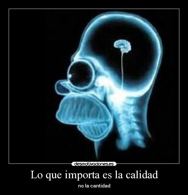 Lo que importa es la calidad - no la cantidad