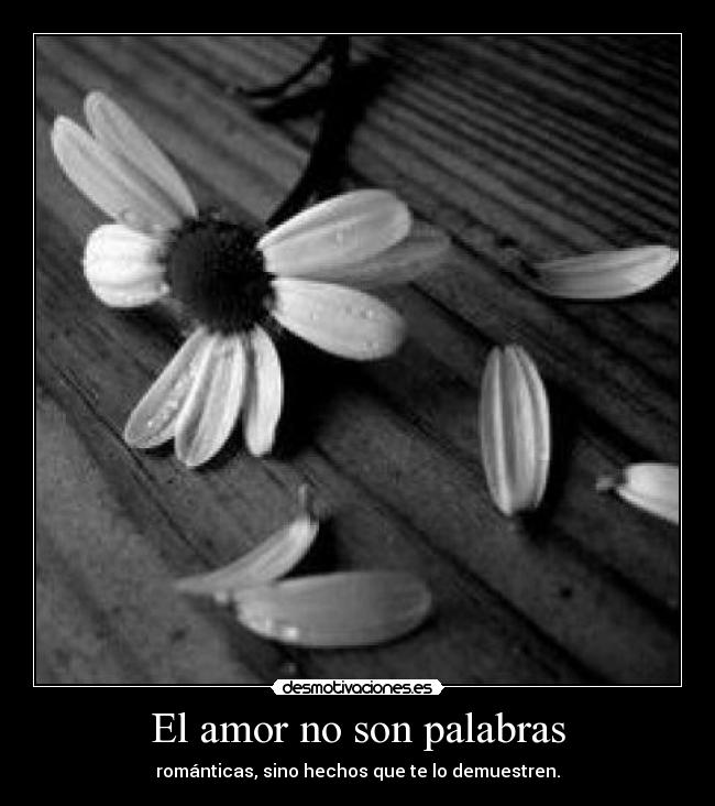 El amor no son palabras - románticas, sino hechos que te lo demuestren.