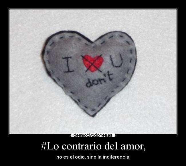 carteles amor contrario del amor odio sino indiferencia desmotivaciones