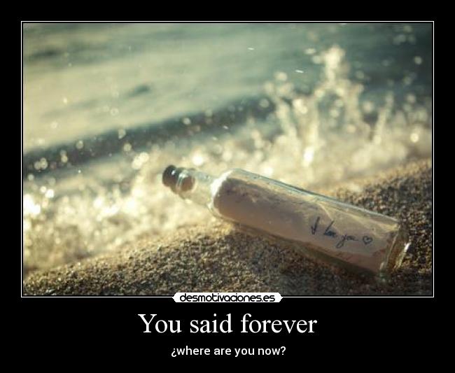 You said forever -