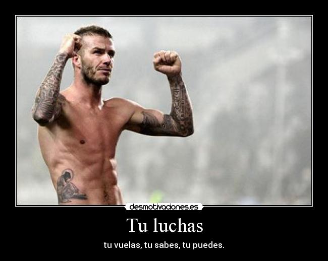 Tu luchas - tu vuelas, tu sabes, tu puedes.