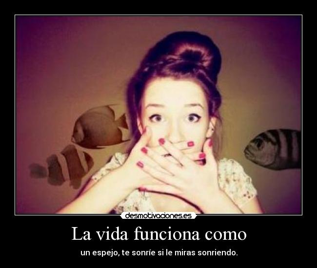 La vida funciona como - un espejo, te sonríe si le miras sonriendo.