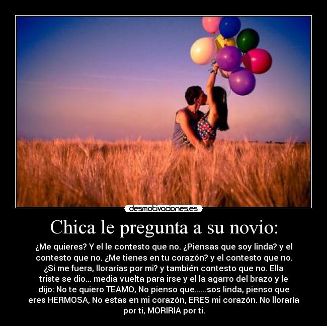 Chica le pregunta a su novio: -
