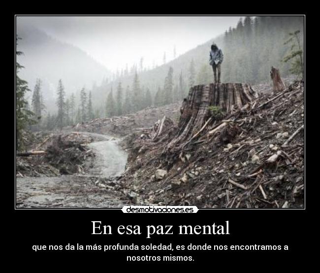 En esa paz mental -