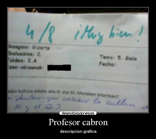 Profesor cabron - descripcion grafica