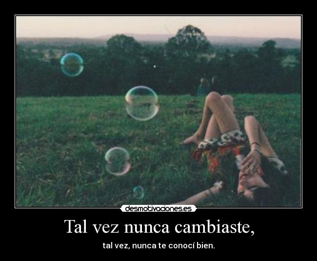 Tal vez nunca cambiaste, - 