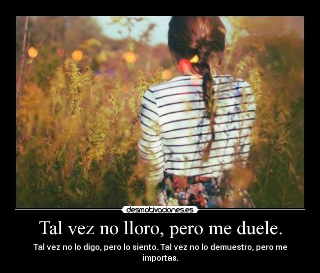 Tal vez no lloro, pero me duele. -