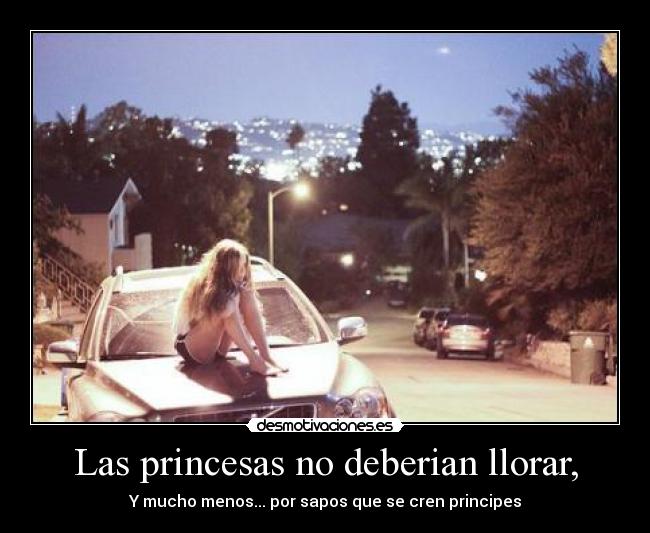 Las princesas no deberian llorar, - Y mucho menos... por sapos que se cren principes