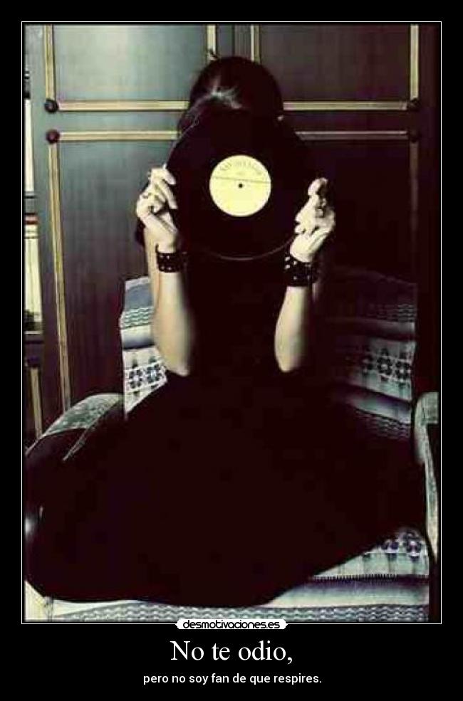 No te odio, -