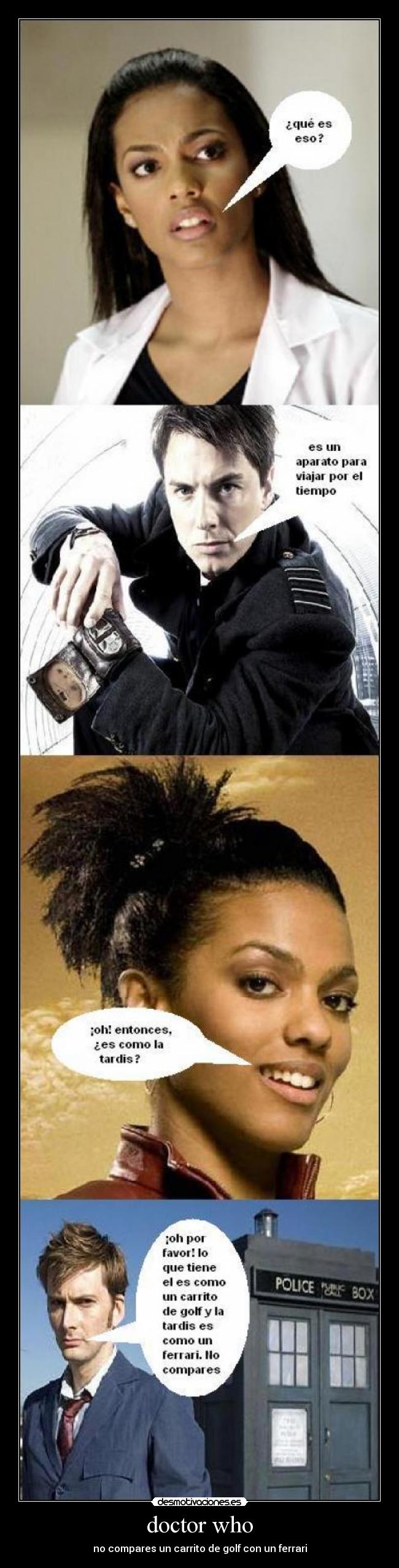 doctor who - no compares un carrito de golf con un ferrari