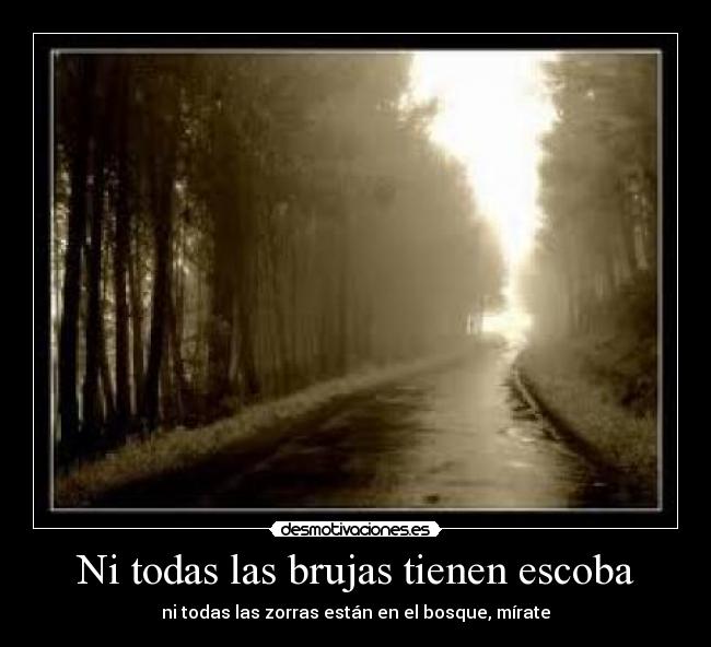 Ni todas las brujas tienen escoba - ni todas las zorras están en el bosque, mírate