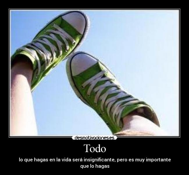 Todo - lo que hagas en la vida será insignificante, pero es muy importante que lo hagas
