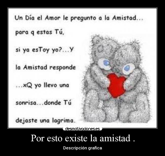 Por esto existe la amistad . - Descripción grafica