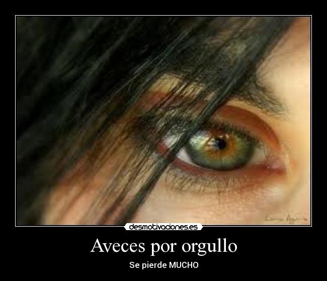 Aveces por orgullo - Se pierde MUCHO