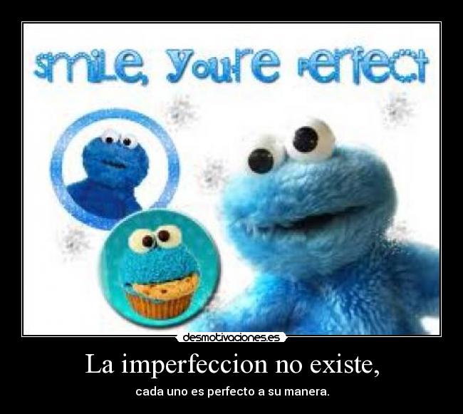 La imperfeccion no existe, - cada uno es perfecto a su manera.