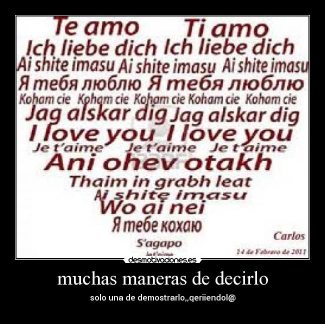 muchas maneras de decirlo -