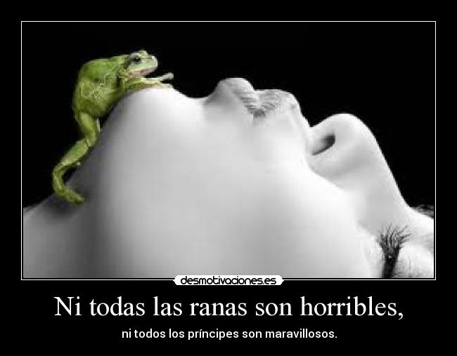 Ni todas las ranas son horribles, - ni todos los príncipes son maravillosos.