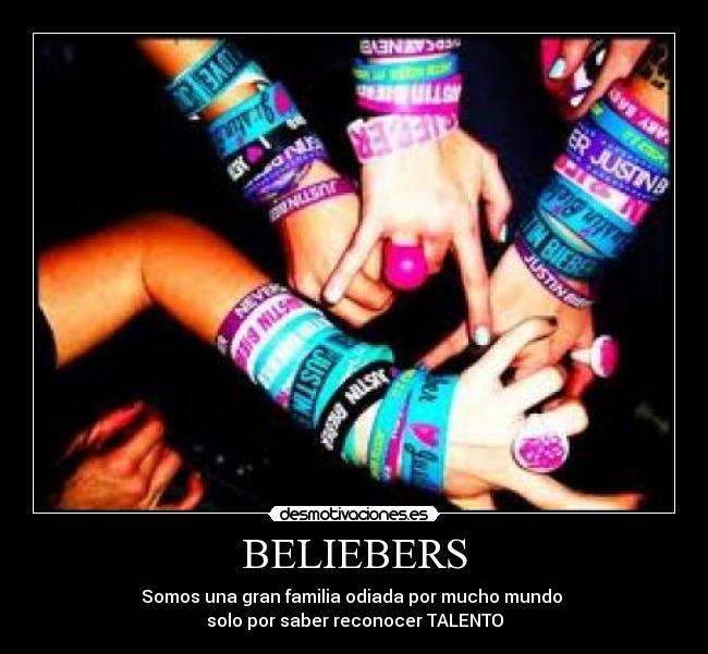BELIEBERS - Somos una gran familia odiada por mucho mundo 
solo por saber reconocer TALENTO