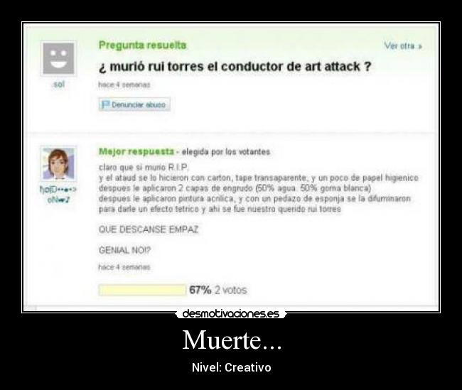 Muerte... - Nivel: Creativo
