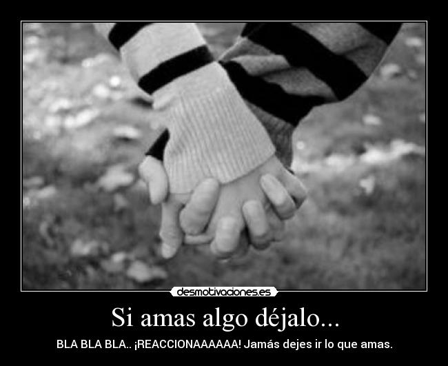 Si amas algo déjalo... - BLA BLA BLA.. ¡REACCIONAAAAAA! Jamás dejes ir lo que amas.
