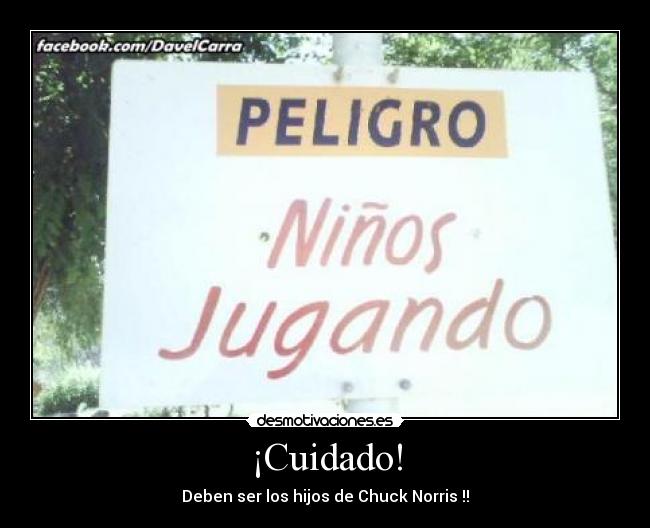 carteles chuck norris ninos peligrosos davel desmotivaciones