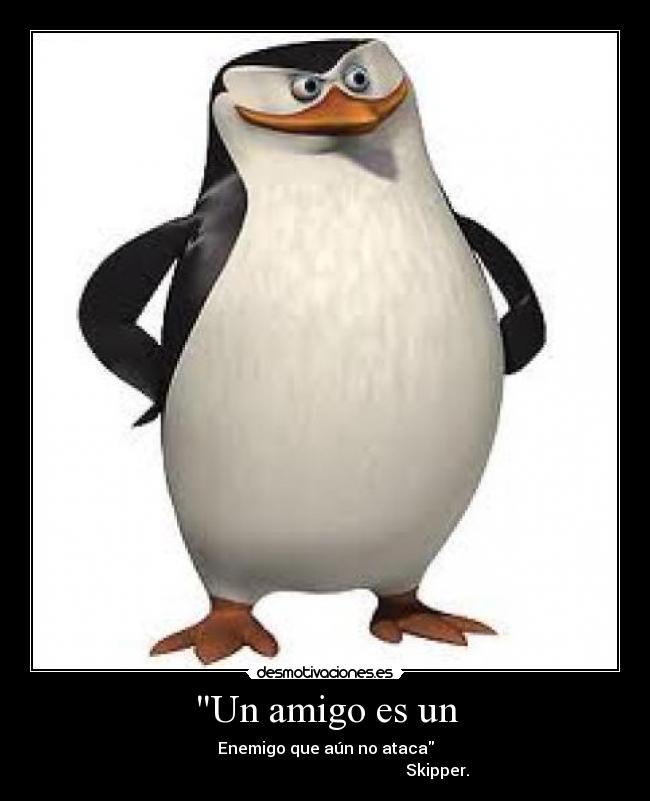 Un amigo es un - Enemigo que aún no ataca
Skipper.