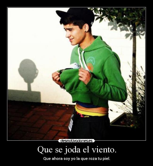 Que se joda el viento. - Que ahora soy yo la que roza tu piel.