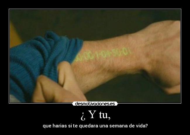 ¿ Y tu, - que harias si te quedara una semana de vida?