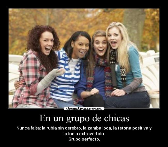En un grupo de chicas -