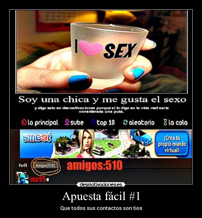 Apuesta fácil #1 - Que todos sus contactos son tios