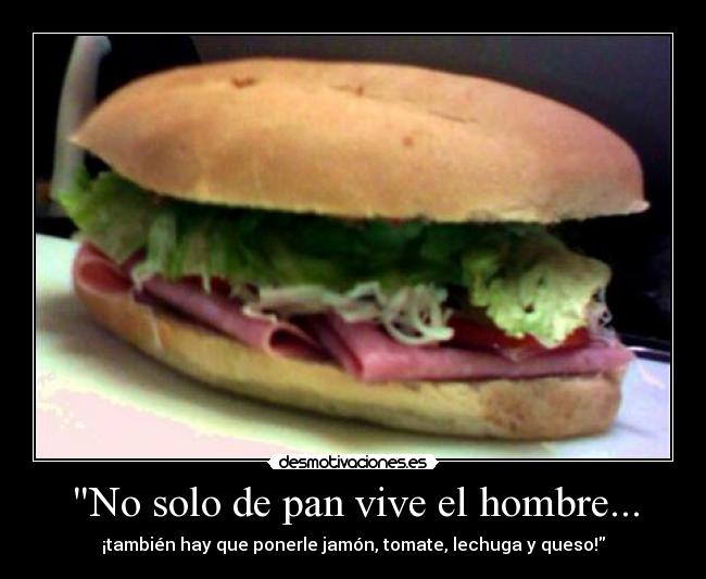 No solo de pan vive el hombre... -