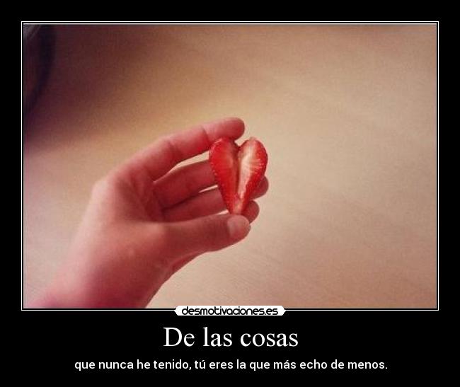 De las cosas - que nunca he tenido, tú eres la que más echo de menos.