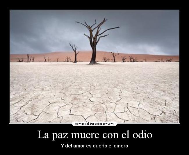 La paz muere con el odio -