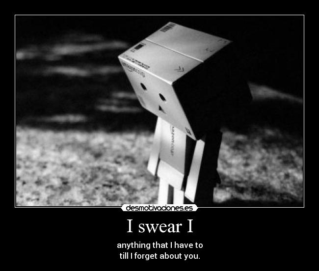 I swear I - anything that I have to
till I forget about you.